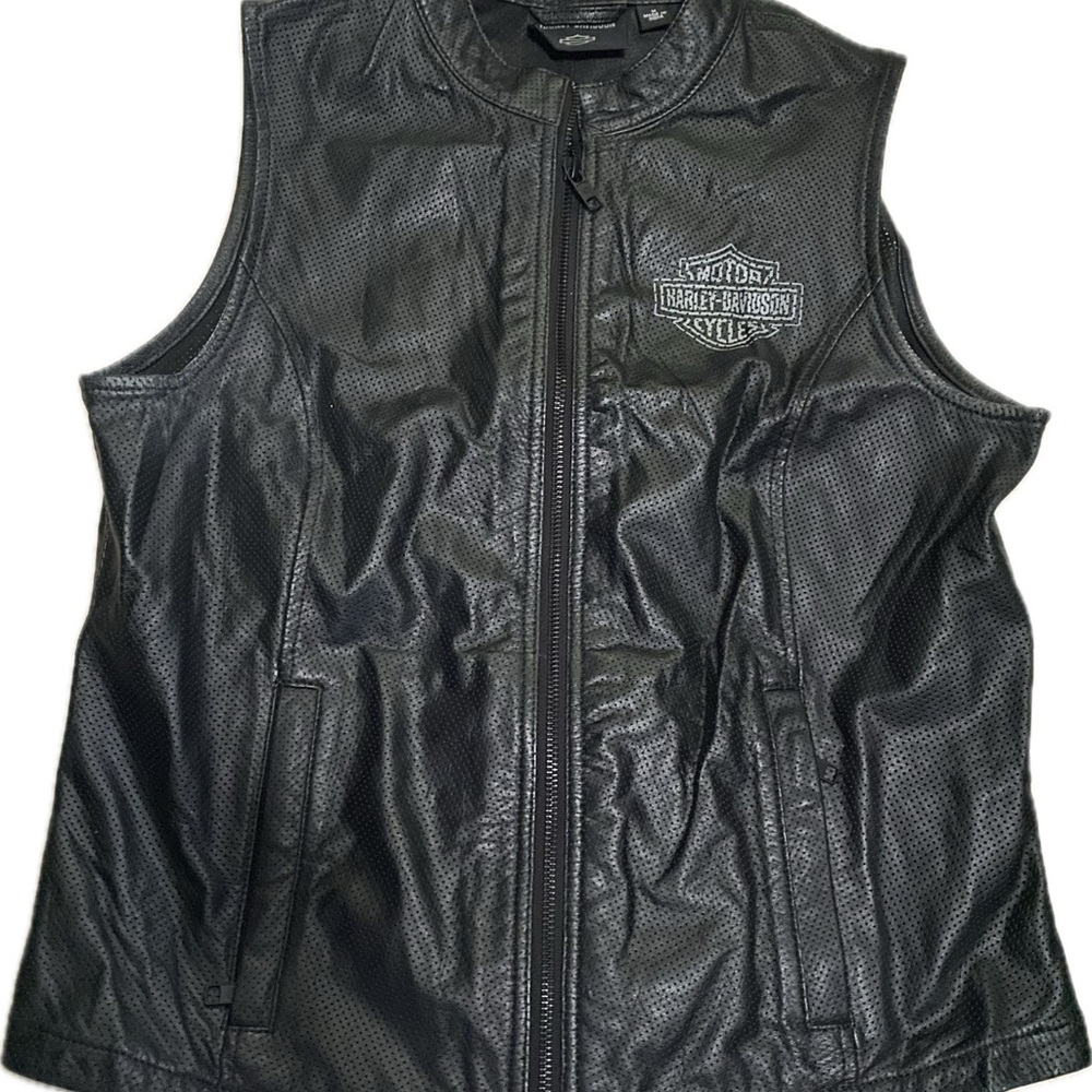 Harley-Davidson Black Leather Motorcycle Vest